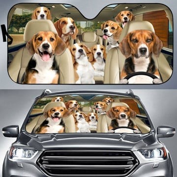 Driving Beagle All Over Print 3D Sun Shade