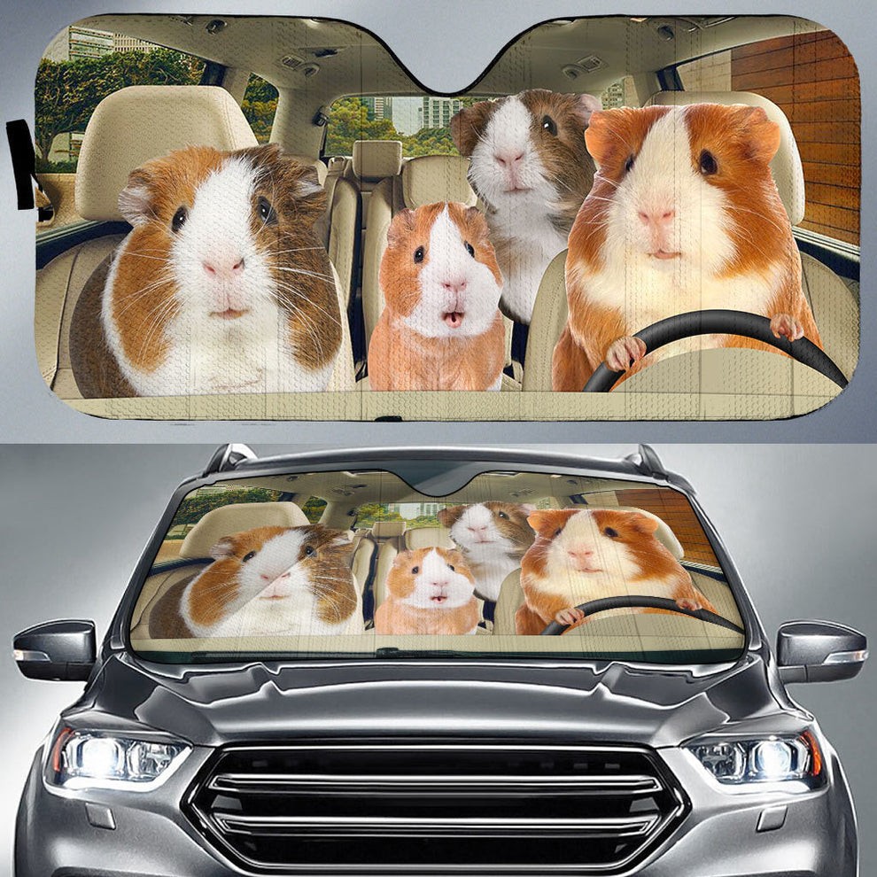 Driving Guinea Pig All Over Print 3D Sun Shade