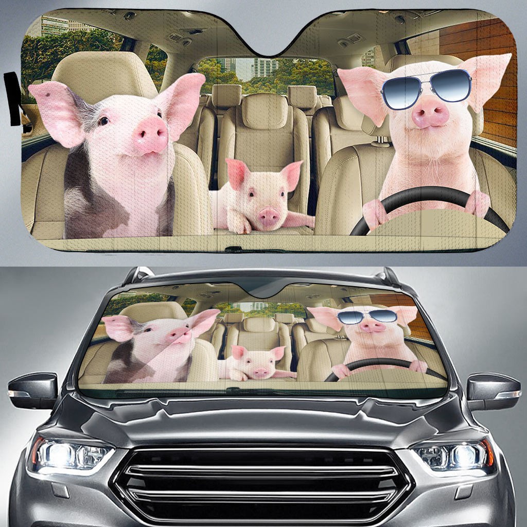 Driving Pigs All Over Print 3D Sun Shade