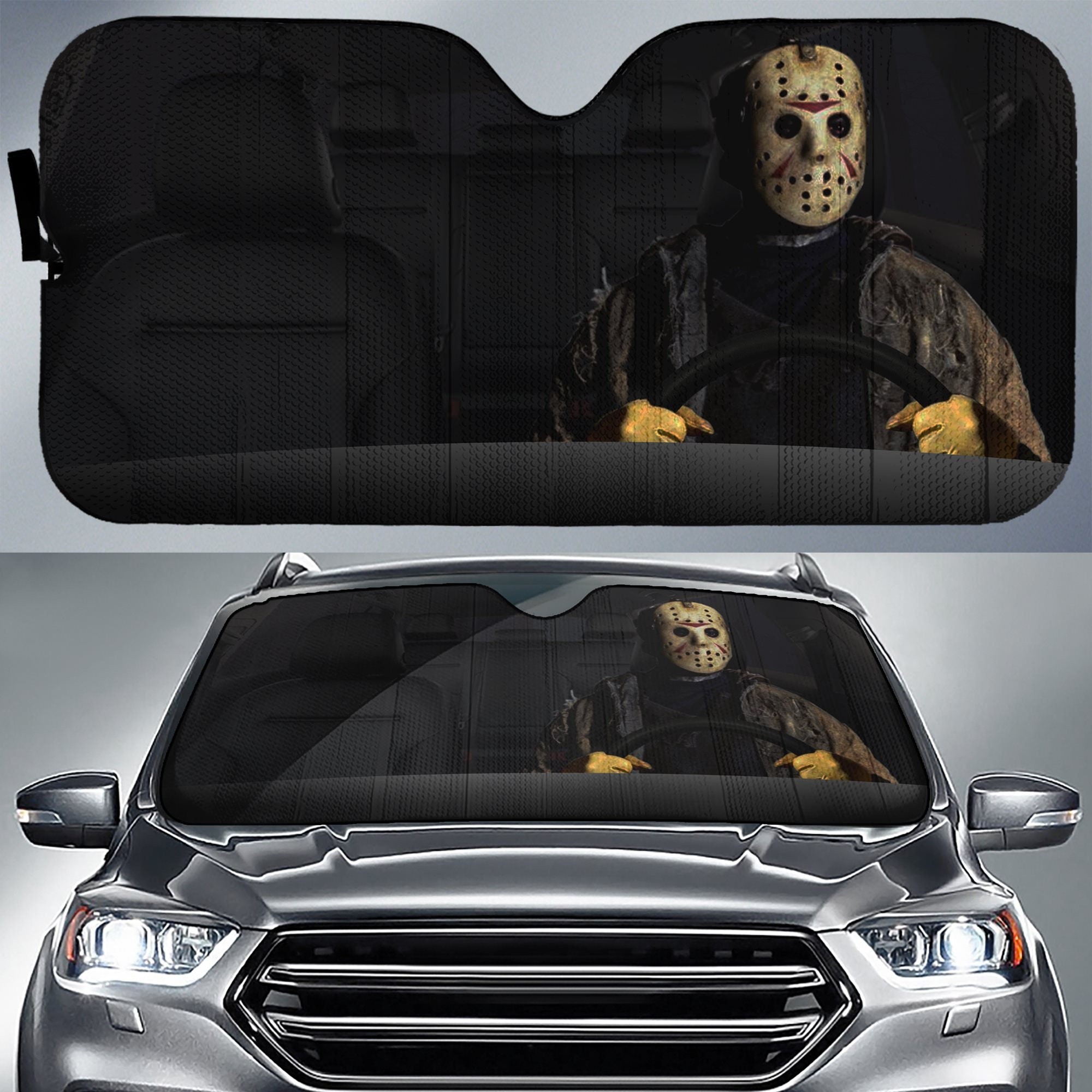 Jason Voorhees Car Sunshade Horror Movie Halloween Car Sunshade