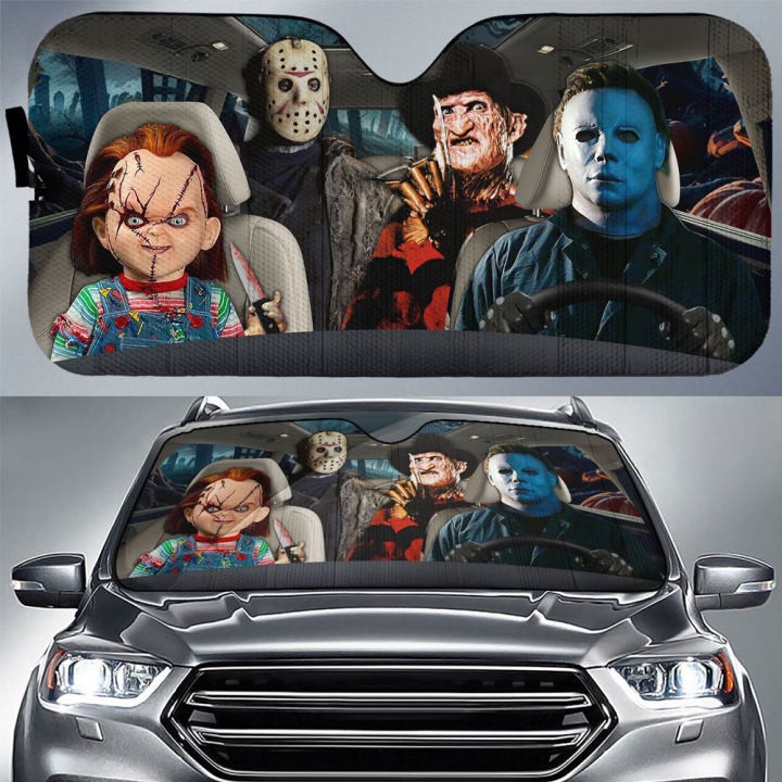 Horror Movie Characters Halloween Car Sunshade