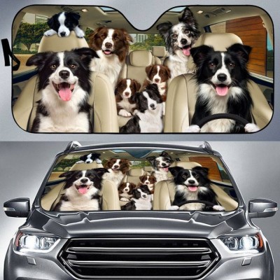 Driving Border Collie All Over Print 3D Sun Shade