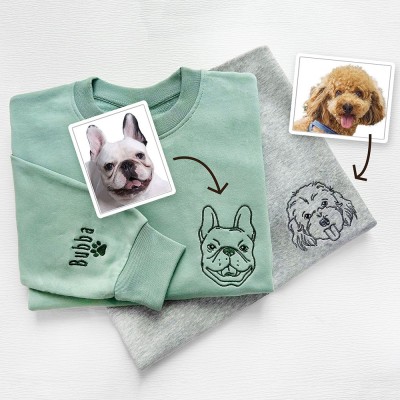 Personalized Dog Face with Names EMBROIDERED Sweatshirt
