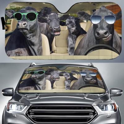 Driving Black Angus All Over Print 3D Sun Shade