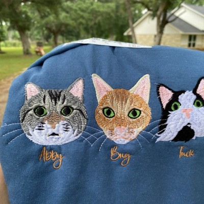 Personalized Dog Face with Names EMBROIDERED Sweatshirt