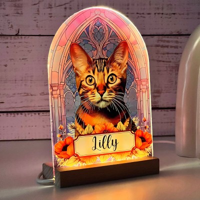Pet Memorial Custom Acrylic Stained Glass Night Light