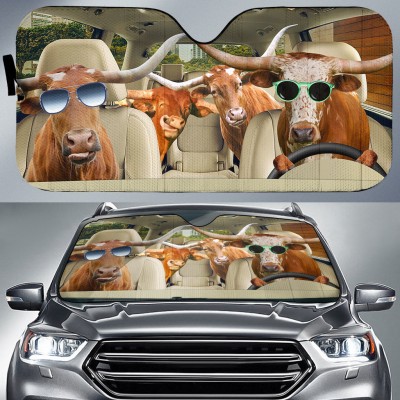 Driving TX Longhorn All Over Print 3D Sun Shade