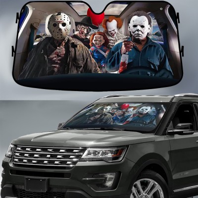 Horror Movie Characters Halloween Car Sunshade