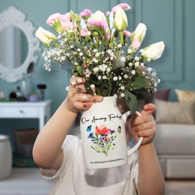 Personalized Grandma's Garden Flower Vase Mother's Day Gift